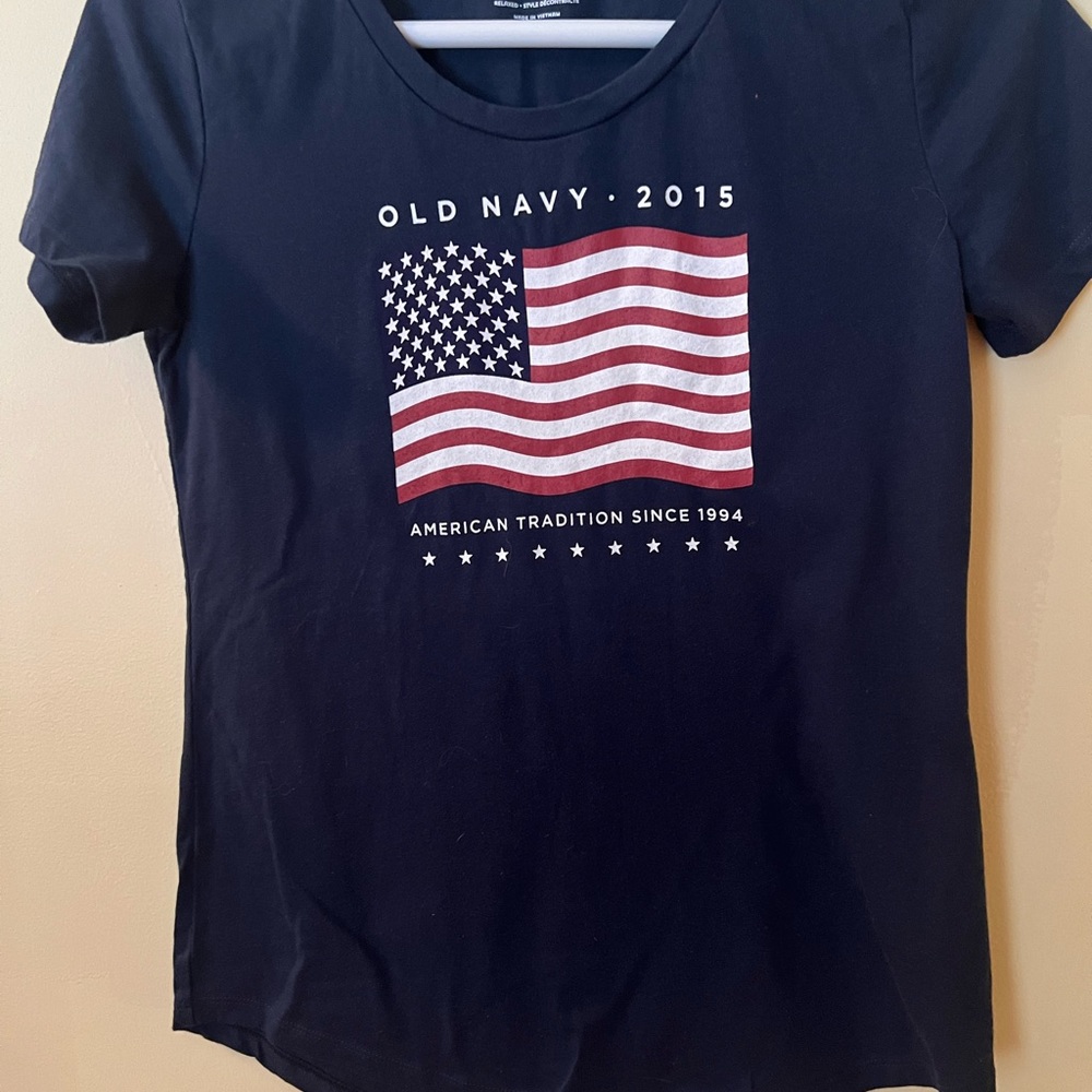 Old Navy Dark Blue Flag Graphic Tee